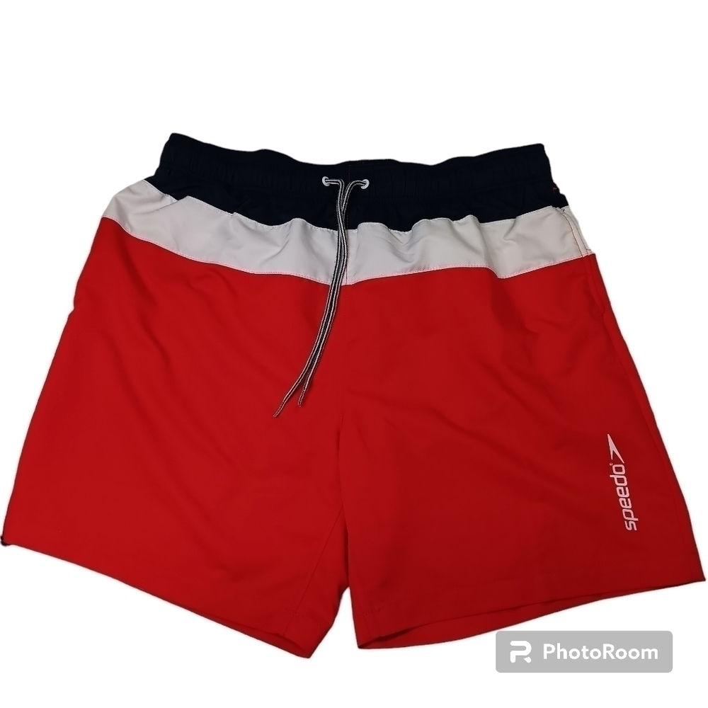 Speedo Men's XXL Comfort Stretch Swim Shorts Red White & Blue